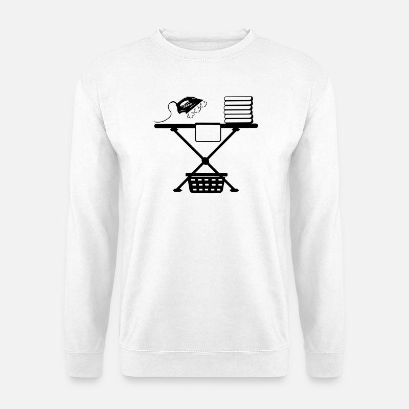 Dampfbügeleisen und Wäschekorb und Wäschekorb - Unisex Pullover - Weiß
