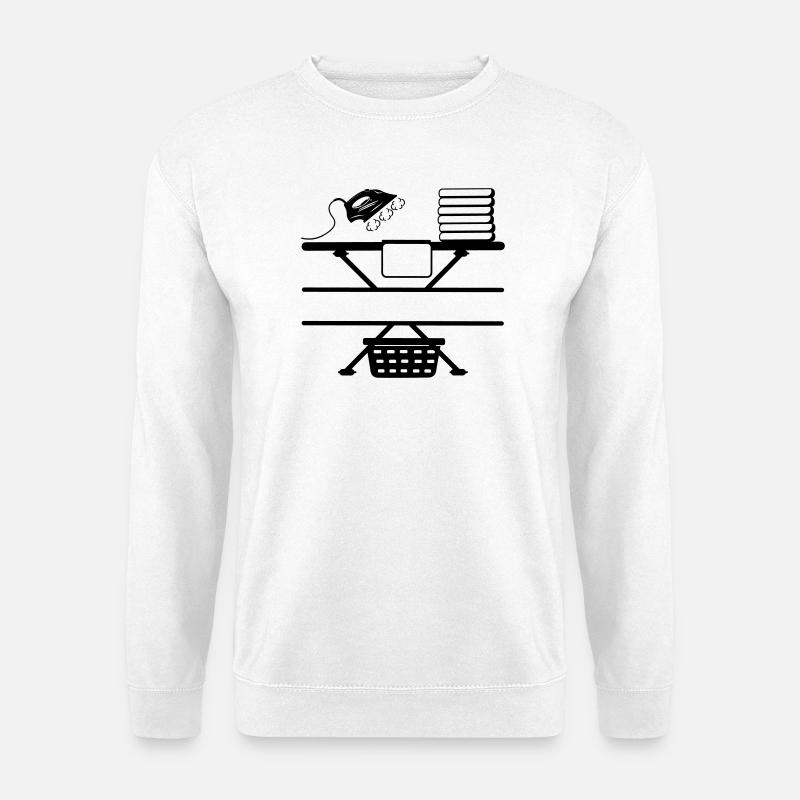 Dampfbügeleisen Paste und Textbanner - Unisex Pullover - Weiß