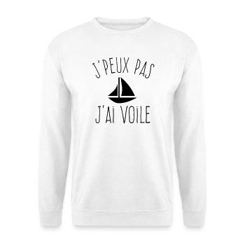 J'peux pas j'ai Voile - Humour Marin - Sweat-shirt Unisexe - blanc - Devant