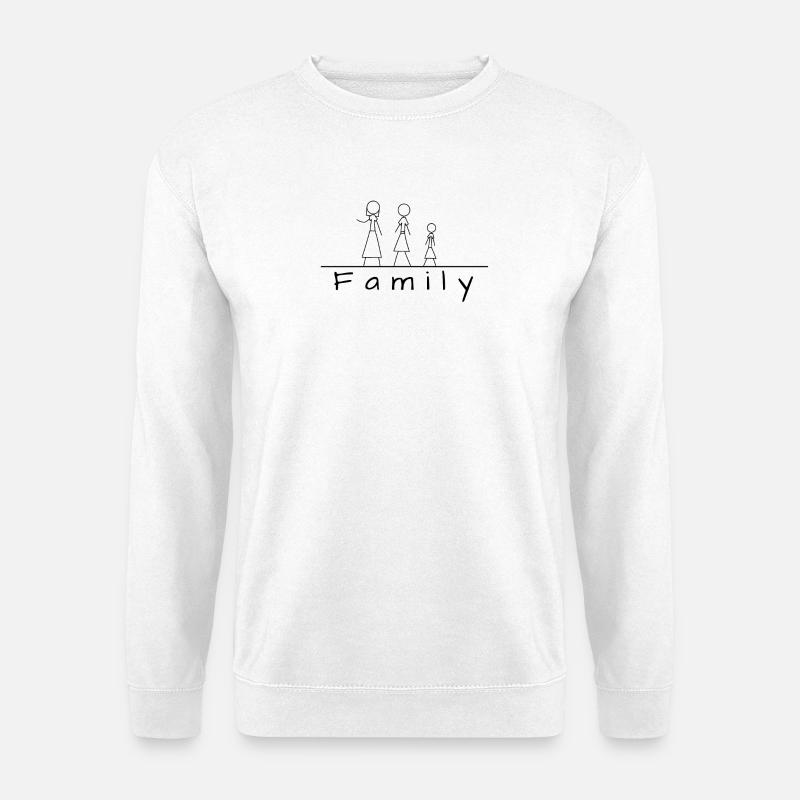 Strichmännchenfamilie - Unisex Pullover - Weiß