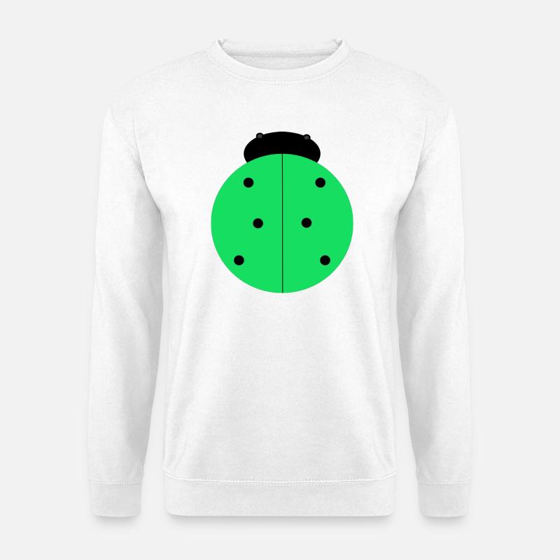 Green Ladybug with Black Spots - Unisex Sweatshirt - white
