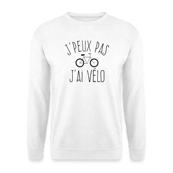 J'peux pas j'ai vélo - La vie sur 2 roues - Sweat-shirt Unisexe - blanc - Devant