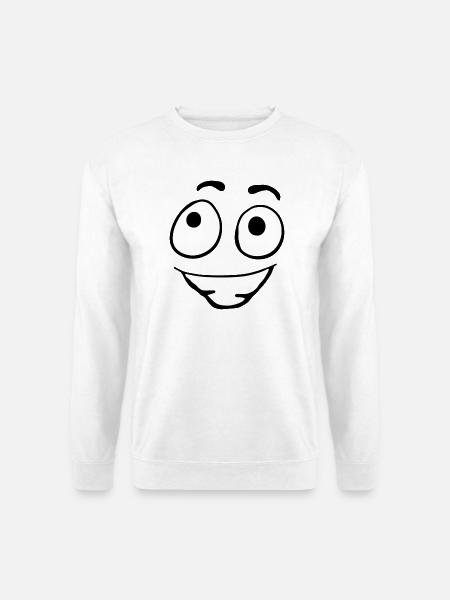 Fröhliches Augenlächeln Grafik - Unisex Pullover - Weiß