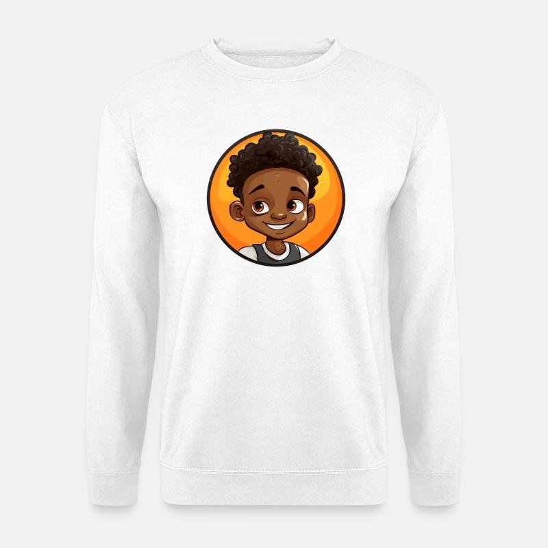 Afro Schwarz Kind Junge Mädchen Empowerment Mädche - Unisex Pullover - Weiß