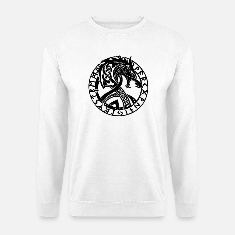 Fenrir und Runen - Unisex Pullover - Weiß