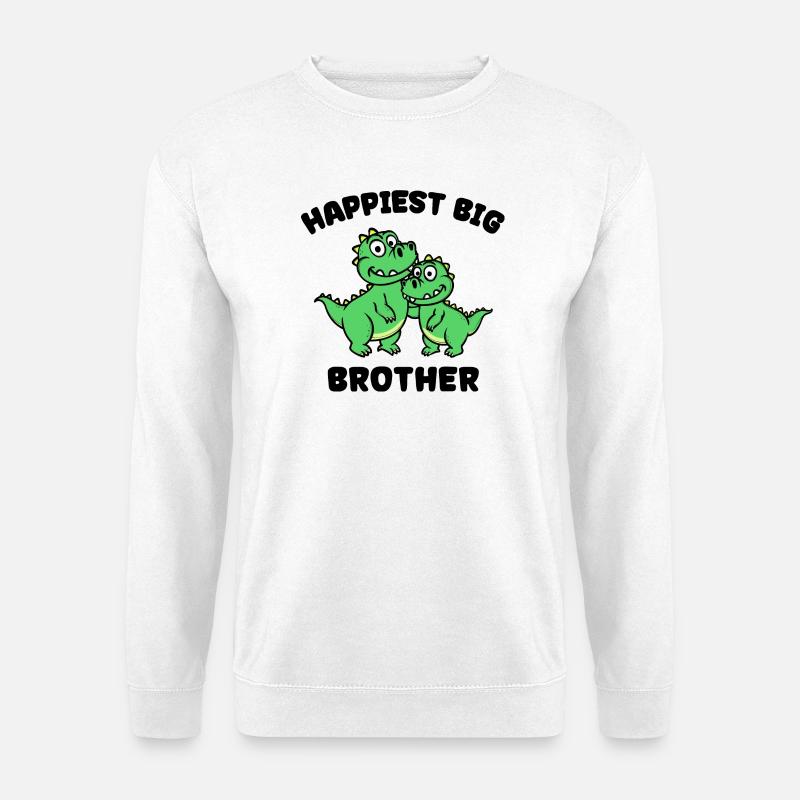 Dino Geschwisterliebe Großer Bruder Statement - Unisex Pullover - Weiß