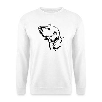 Dackel Kopf - Unisex Pullover - Weiß - Vorne