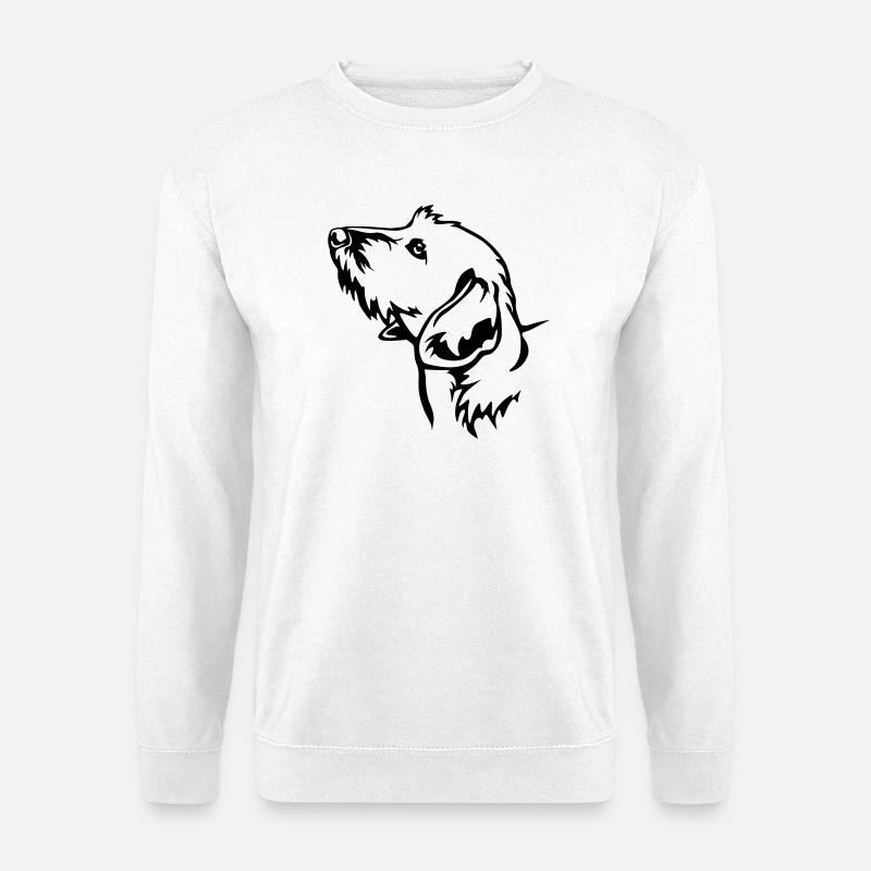 Dachshund head - Unisex Sweatshirt - white