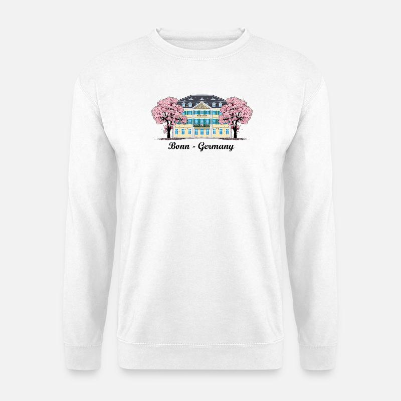 Bonn Altes Postamt, Kirschbaumblüten, Deutschland - Unisex Pullover - Weiß