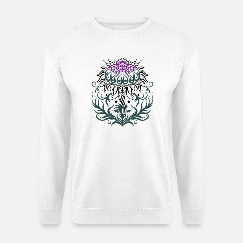 Distel lila Thistle - Unisex Pullover - Weiß