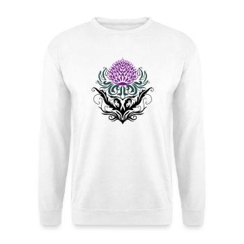 Distel lila Thistle - Unisex Pullover - Weiß - Vorne