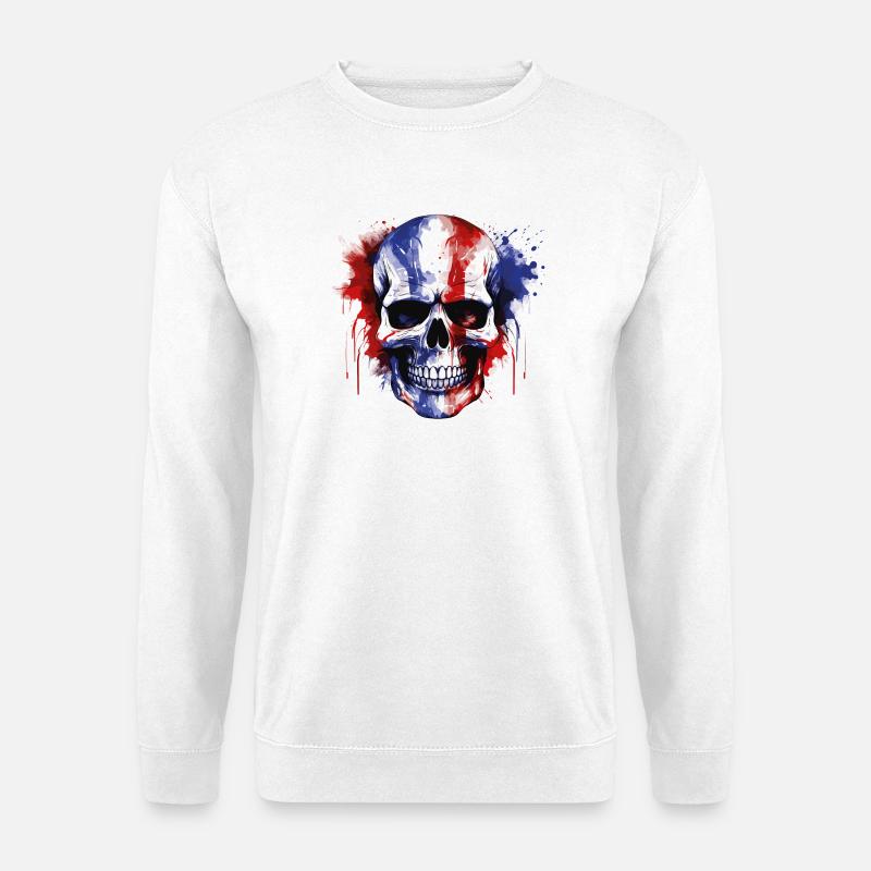 Totenkopf im Trikolore Splash - Unisex Pullover - Weiß
