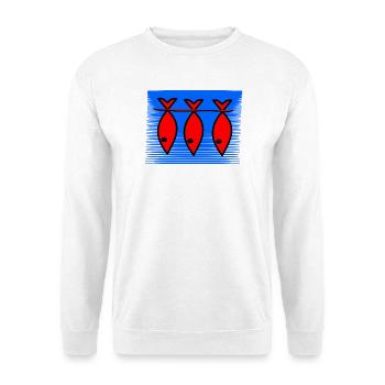 POISSON. POISSON D'AVRIL. VACANCES. ETE. HUMOUR - Sweat-shirt Unisexe - blanc - Devant