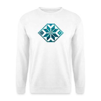 Geometric water - Traditional Romanian folk art - Unisex Sweatshirt - white - Front