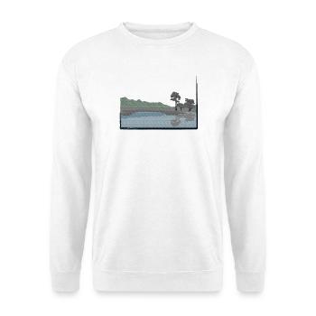 Paysage modifié avec lac - Sweat-shirt Unisexe - blanc - Devant