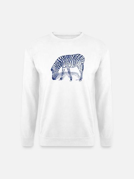 Zebra with zebra shadow - Unisex Sweatshirt - white