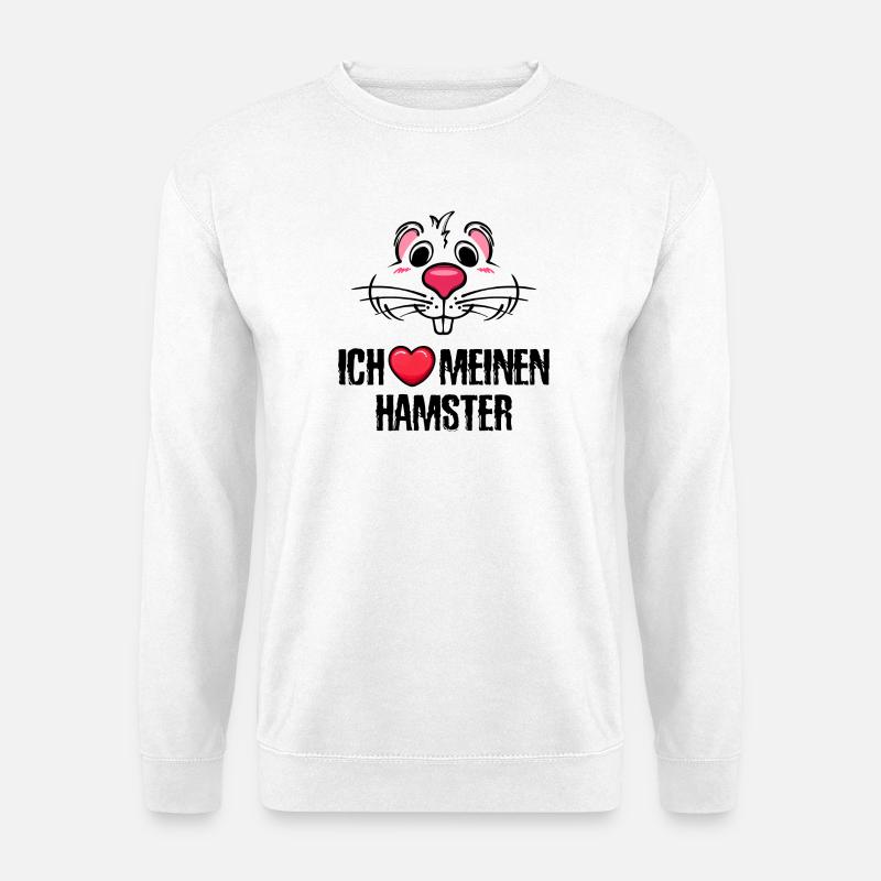 Lieblingstier Hamster Statement Haustiere Herz - Unisex Pullover - Weiß