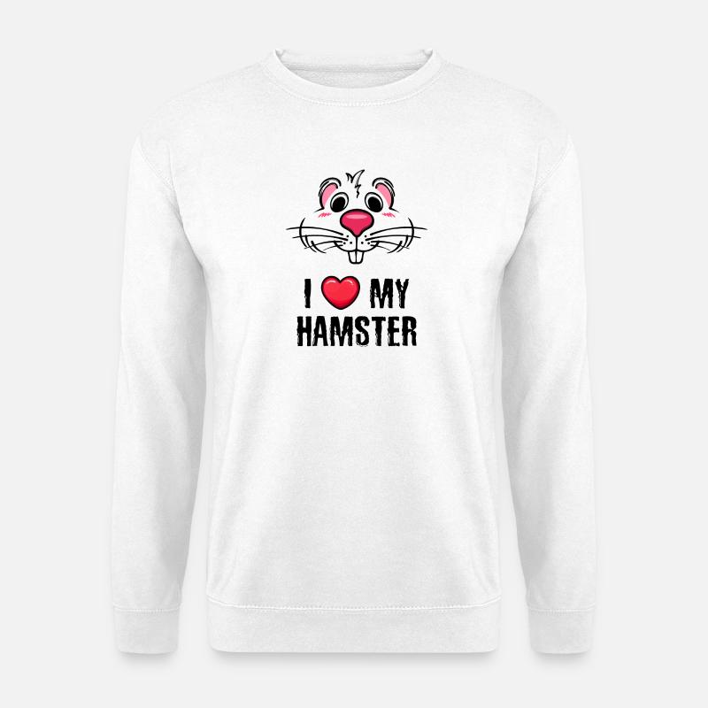 Hamster Herz Haustiere Statement Lieblingstier - Unisex Pullover - Weiß