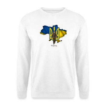 Ukraine outline trident Zelensky - Unisex Sweatshirt - white - Front