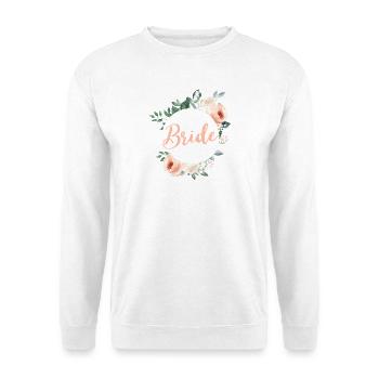 Team Bride! Green pastel wreath, customisable - Unisex Sweatshirt - white - Front