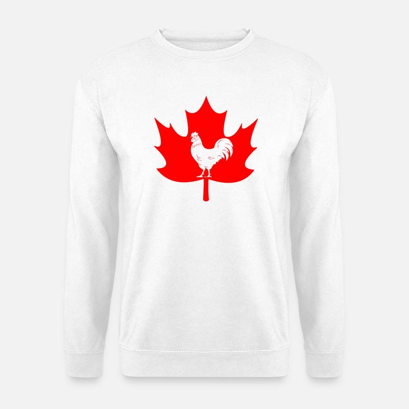 Canada maple leaf rooster logo - Unisex Sweatshirt - white