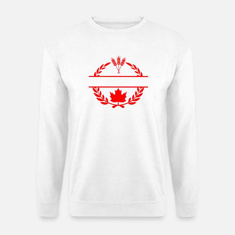 Canada maple leaf grain laurel wreath - Unisex Sweatshirt - white