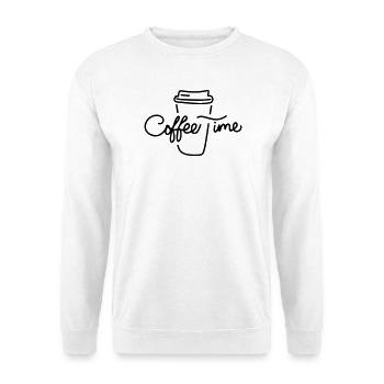 Cadeau 'Coffee Time', Art Minimaliste - Sweat-shirt Unisexe - blanc - Devant