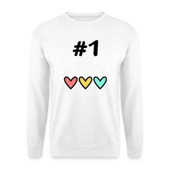 1. 1 AN. 1er ANNIVERSAIRE. ANNIVERSAIRE 1 AN - Sweat-shirt Unisexe - blanc - Devant