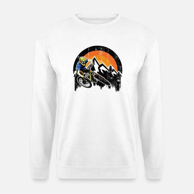 Sunset MTB Rider Burst - Unisex Pullover - Weiß