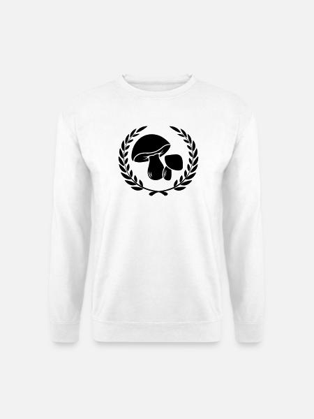 Mushrooms in laurel wreath - Unisex Sweatshirt - white