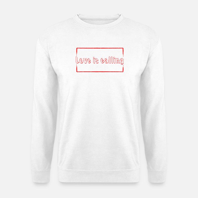 Love is calling in red - Unisex Pullover - Weiß