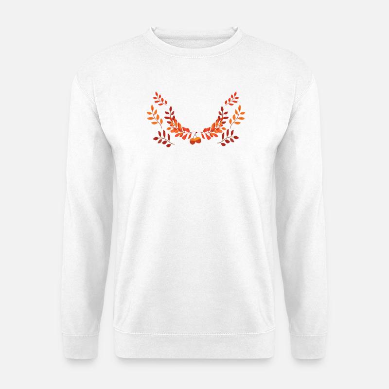 Herbstlaubkranz Feuerfarben - Unisex Pullover - Weiß