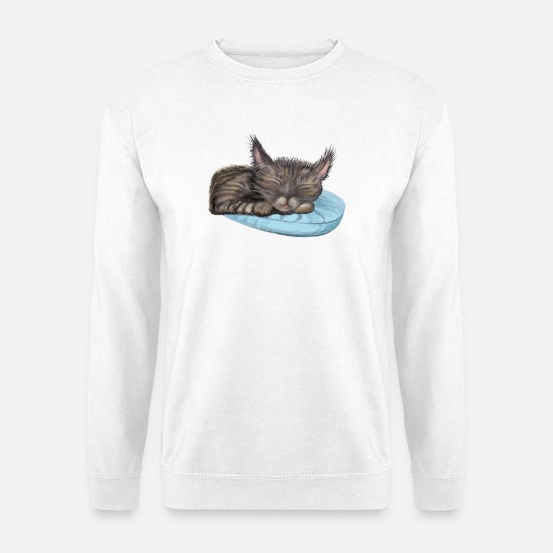 Schlafende Katze - Unisex Pullover - Weiß