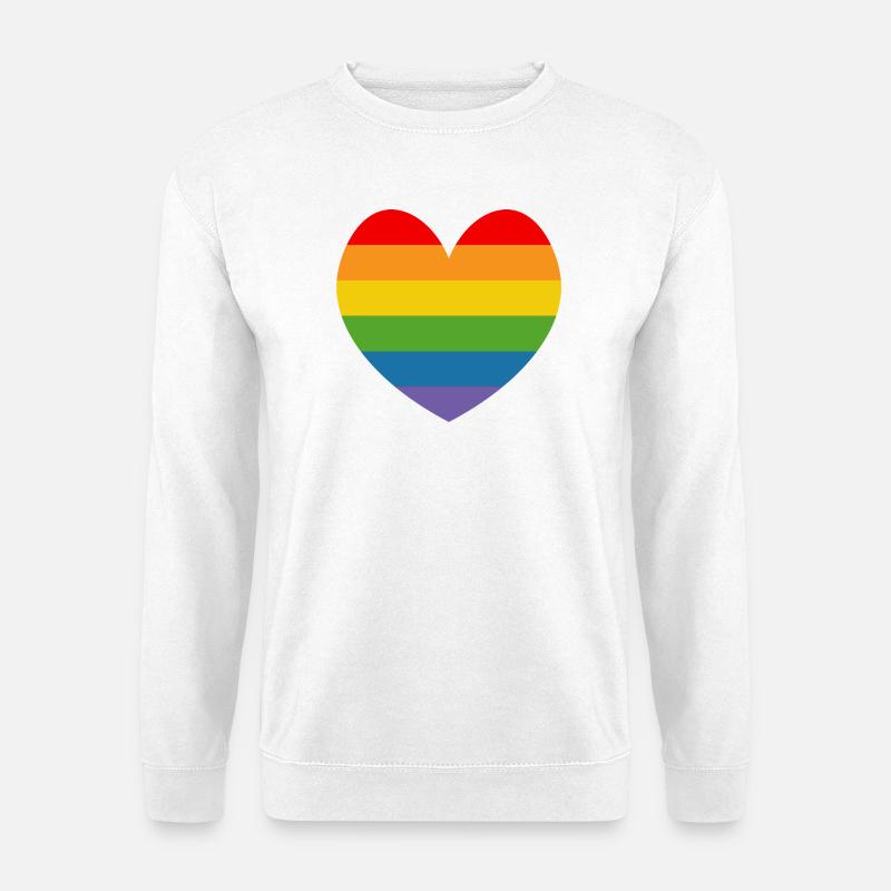 LGBT CSD TShirt Rainbow HEART - Unisex Sweatshirt - white