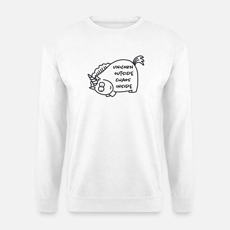 unicornoutsidechaosinside - Unisex Pullover - Weiß