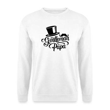 Stilvolles Design: 'Gentleman Papa - Unisex Pullover - Weiß - Vorne