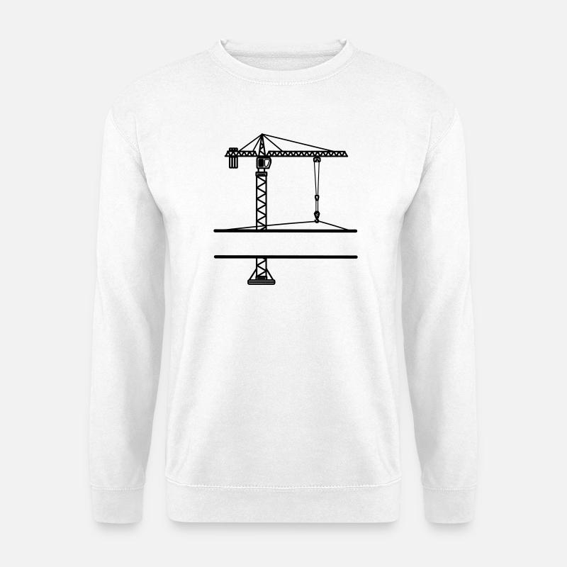 Construction crane with banner - Unisex Sweatshirt - white
