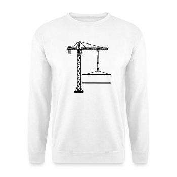 Baukran-Banner-Logo - Unisex Pullover - Weiß - Vorne