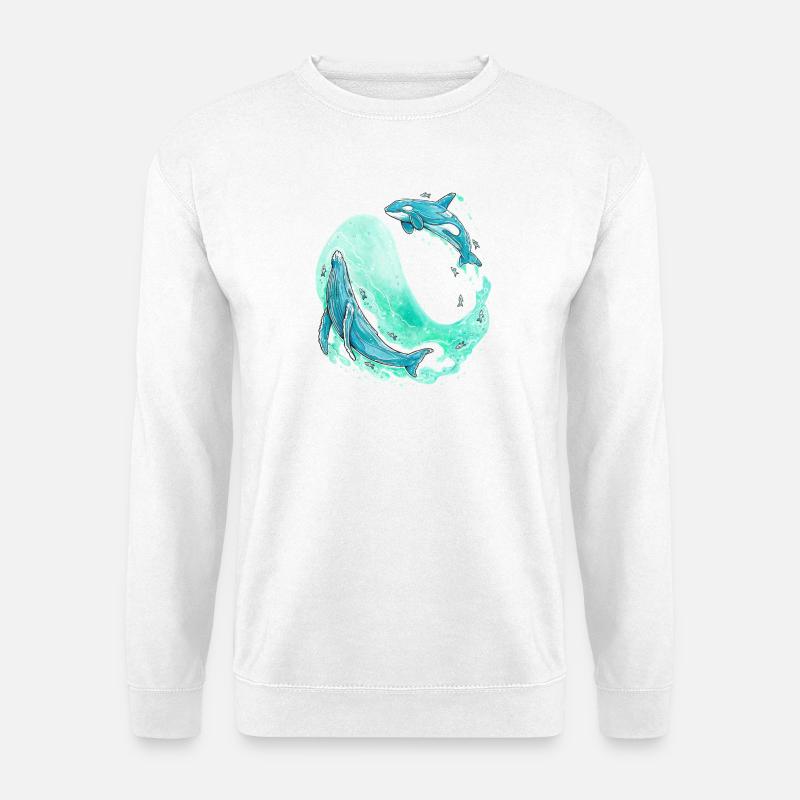 Wal Welle - Unisex Pullover - Weiß