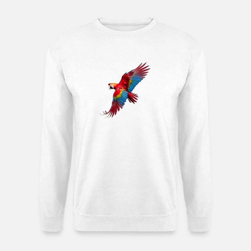 Farbenpracht Des Fliedenden Ara Papagei Parrot - Unisex Pullover - Weiß