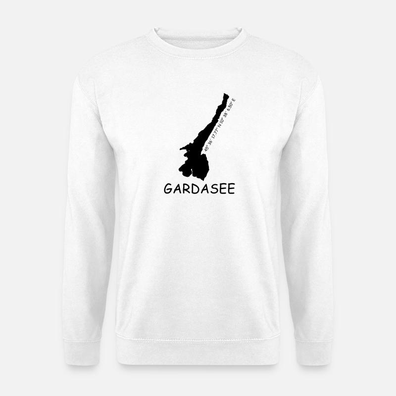 Gardasee Koordinaten - Unisex Pullover - Weiß
