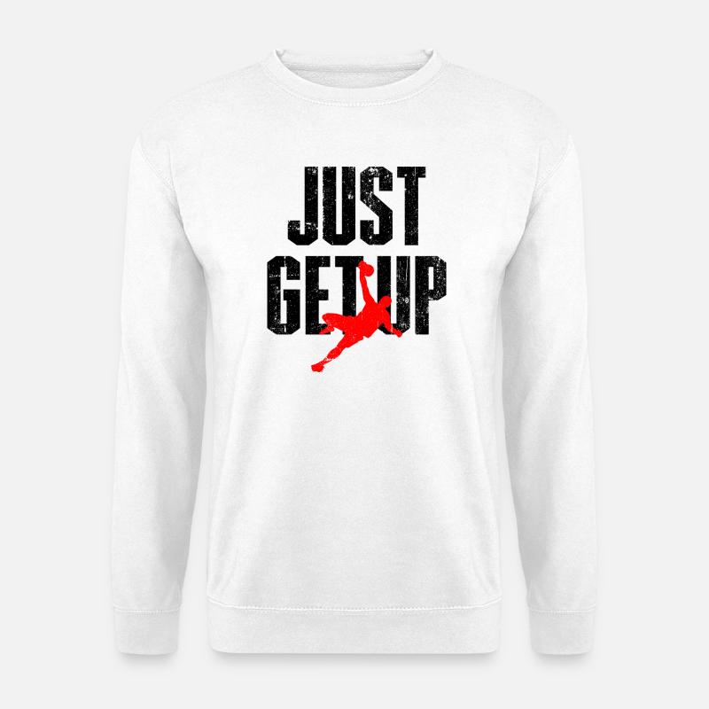 Red Leaping Athlete Silhouette - Unisex Pullover - Weiß