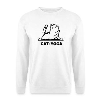 Cat Yoga - Humour Félin pour les Amateurs de Yoga - Sweat-shirt Unisexe - blanc - Devant