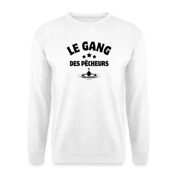 pêche, pêcheur, canne à pêche - Sweat-shirt Unisexe - blanc - Devant