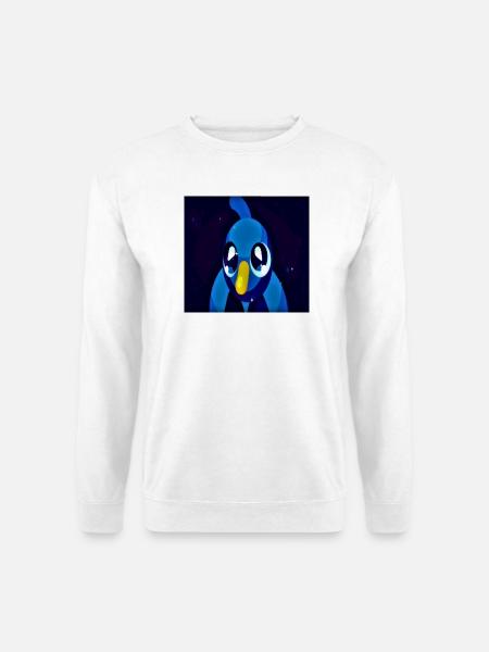 Schimmernder Blauparrot im Nachtstern - Unisex Pullover - Weiß