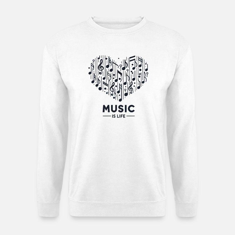 Musik ist Leben - Unisex Pullover - Weiß