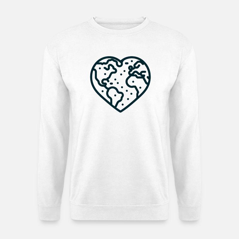 Herzförmige Erde - Unisex Pullover - Weiß
