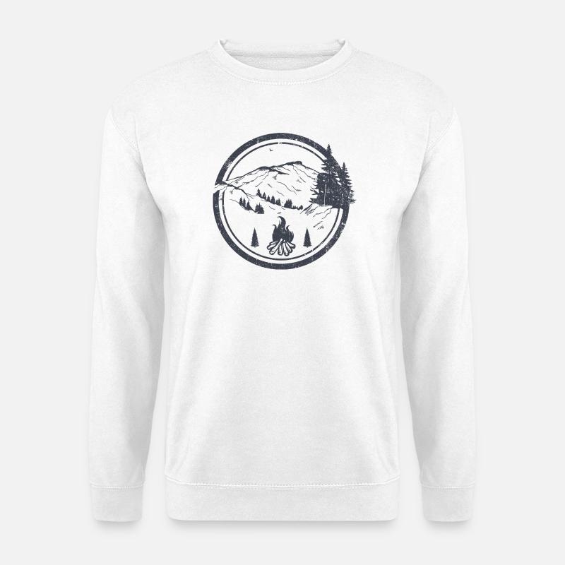 Crête du feu de camp dans les pins éclairés par la lune - Sweat-shirt Unisexe - blanc