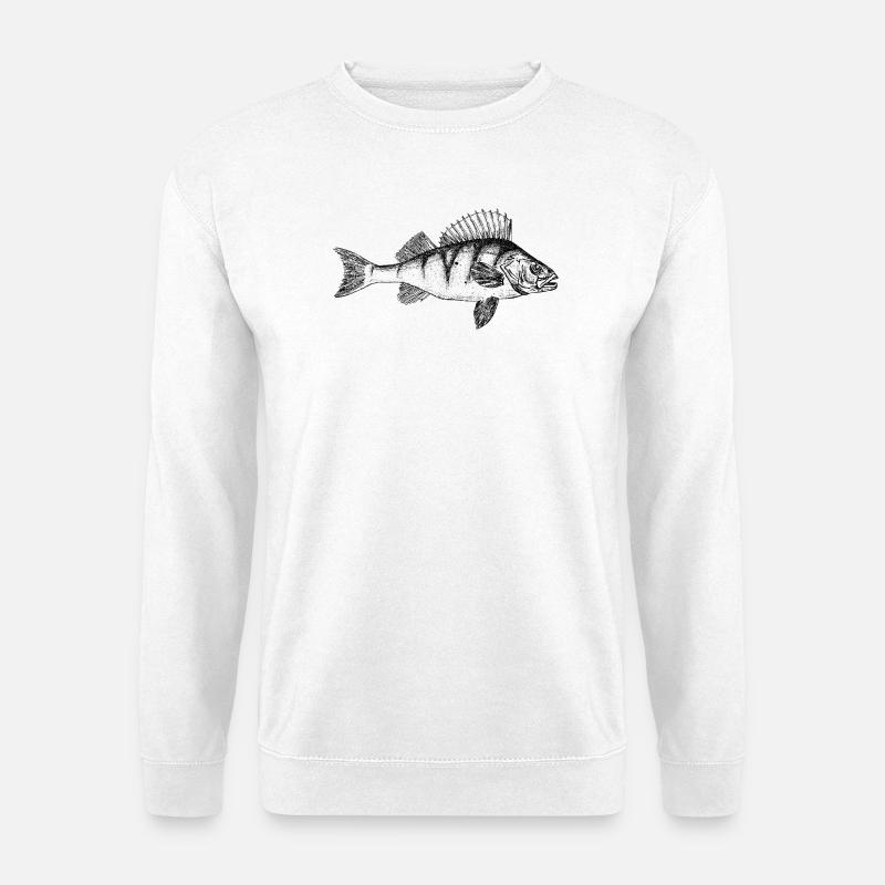 Barsch Perch Motiv - Unisex Pullover - Weiß