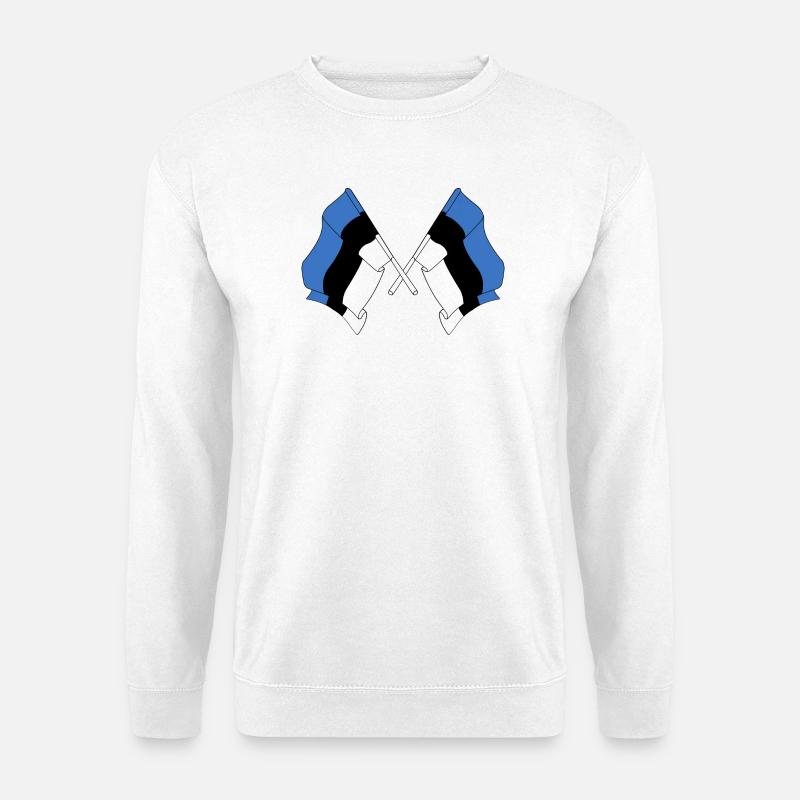 Zwei Flaggen Estland - Unisex Pullover - Weiß